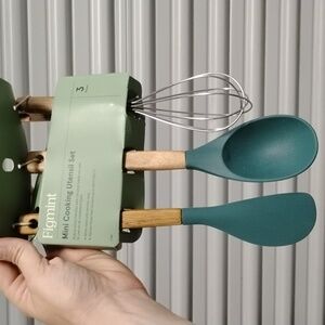 Figment mini cooking utensil mini set whisk, spatula, spoon